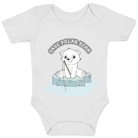 Endanzoo Organic Short Sleeve Bodysuit - Polar Bear on Sea Ice