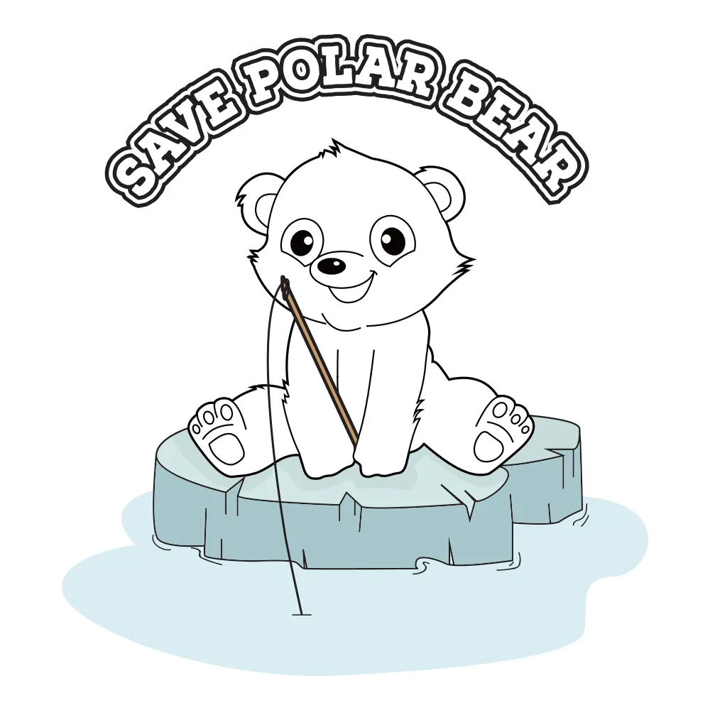 Endanzoo Organic Short Sleeve Bodysuit - Polar Bear on Sea Ice