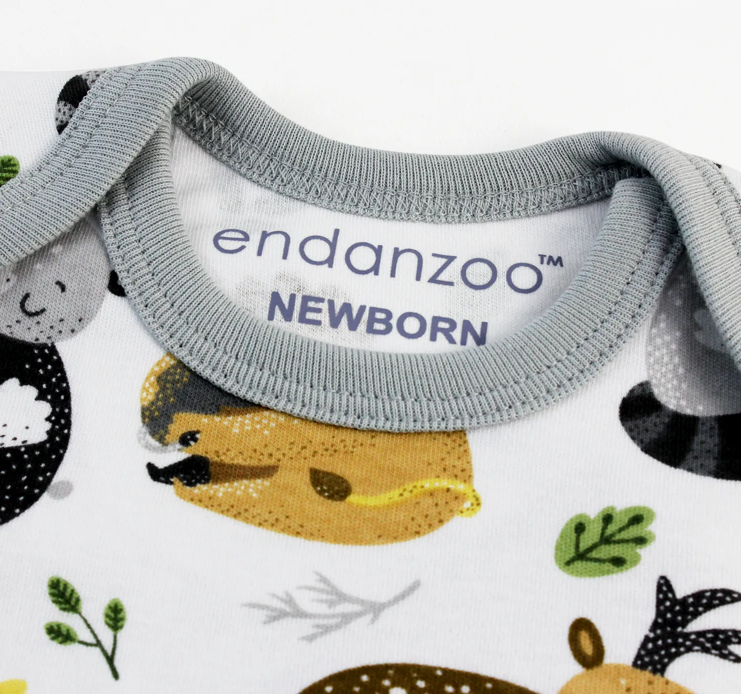 Endanzoo Organic Short Sleeve Bodysuit - Safari Hugs