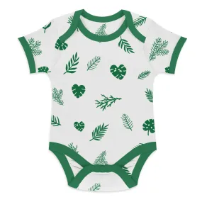 Endanzoo Organic Short Sleeve Bodysuit - Tropical Leaves