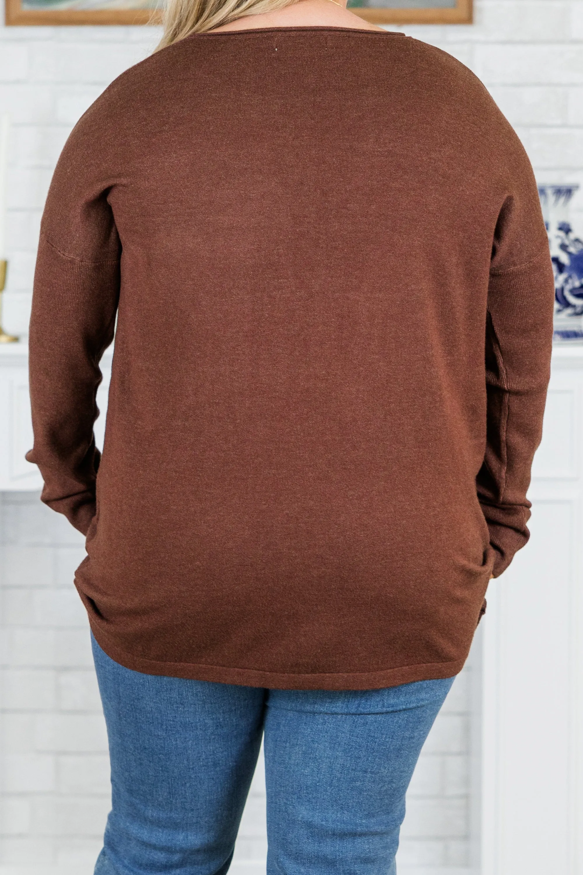 Fall into Fashion Sweater, Heather Mahogany