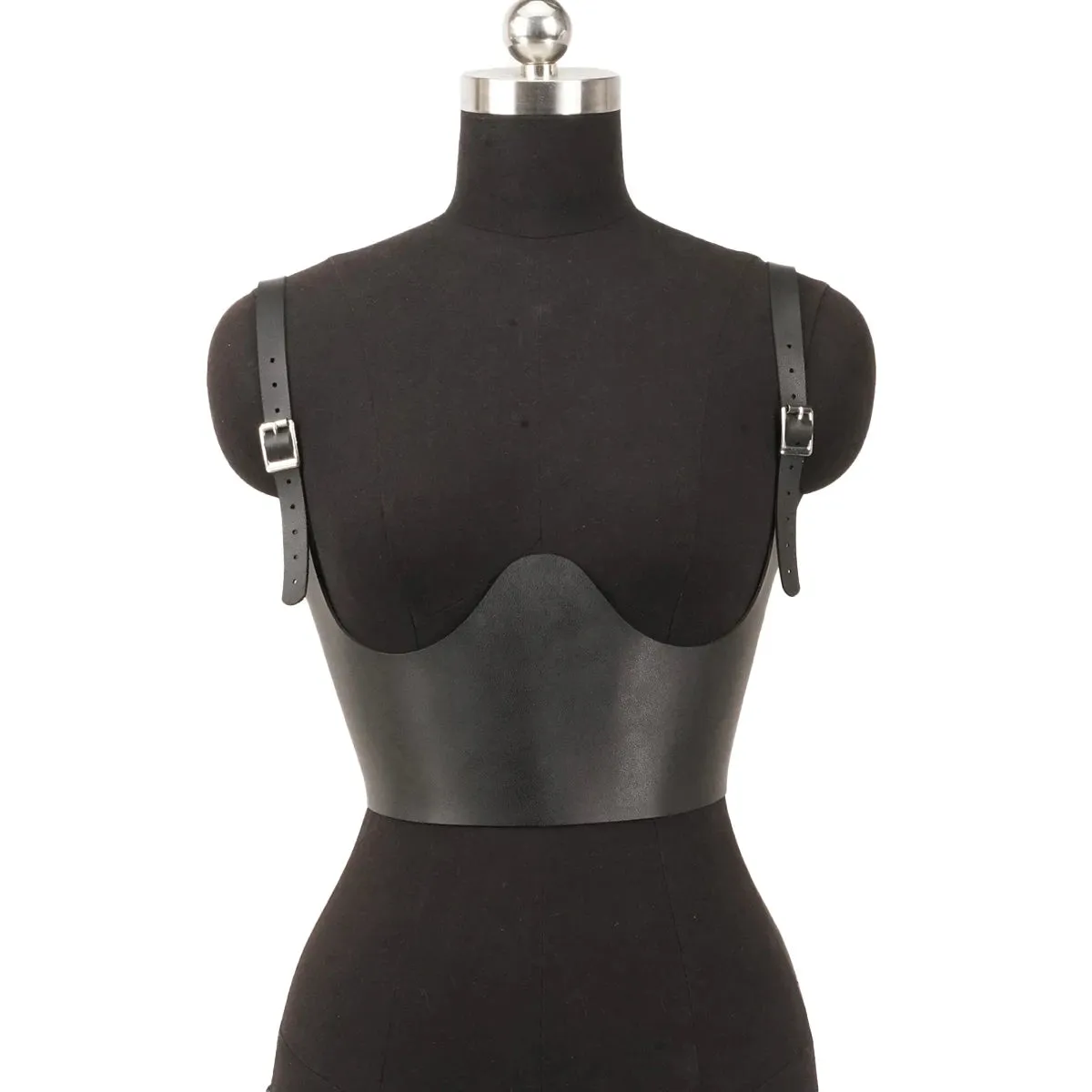 Faux Leather Body Cage Harness Tops