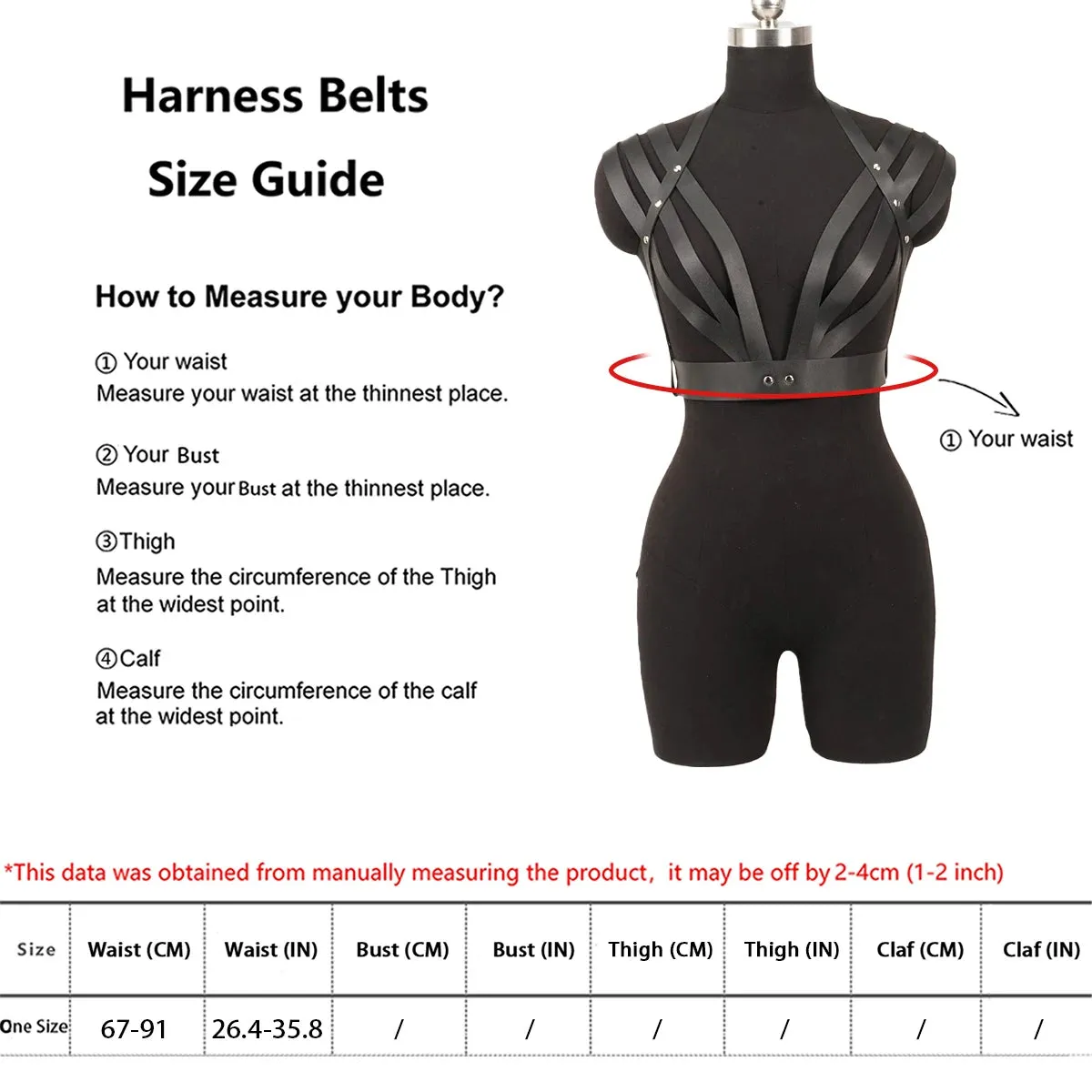 Faux Leather Body Cage Harness Tops