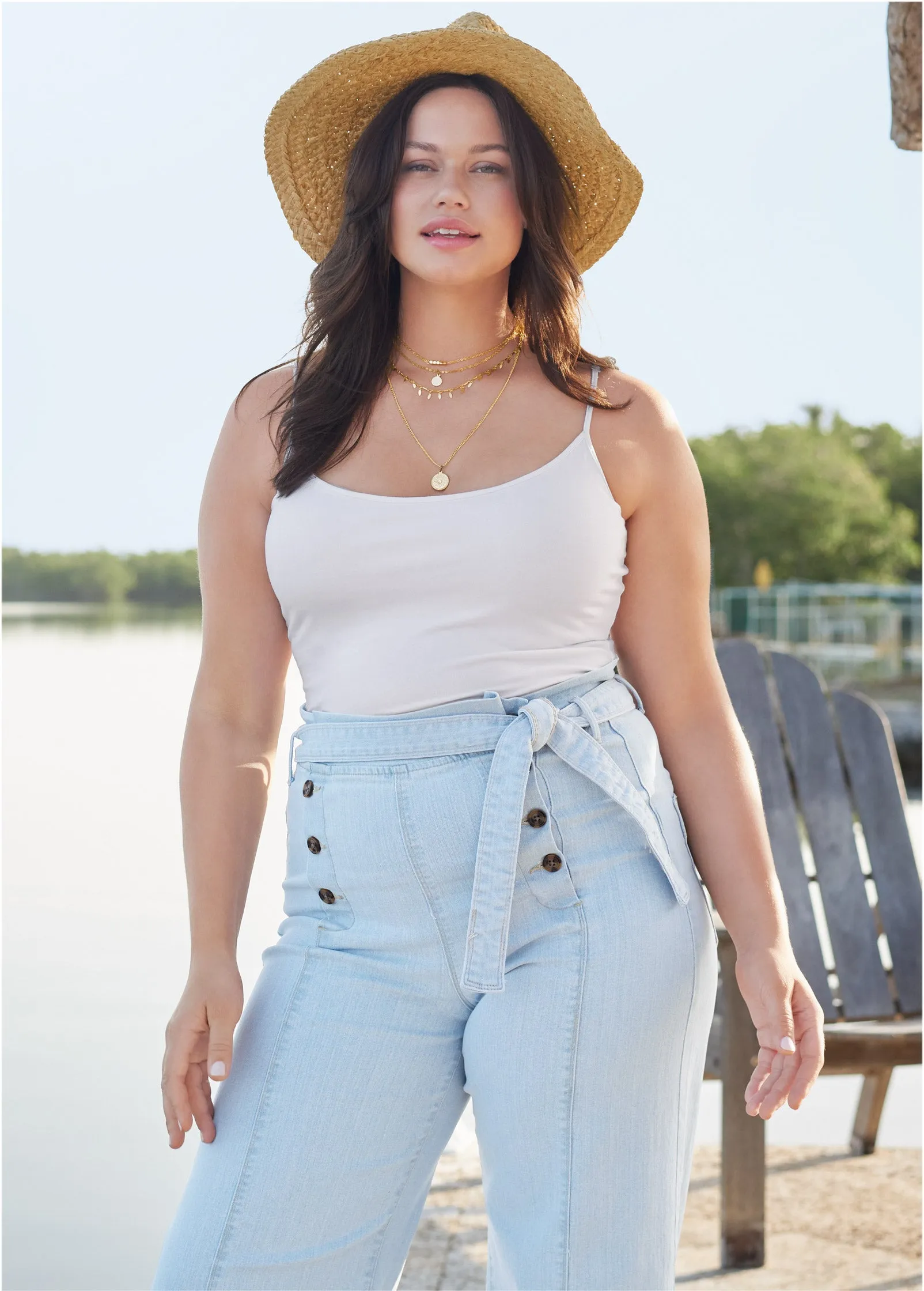 Flare Leg High Waist Jeans - Light Wash