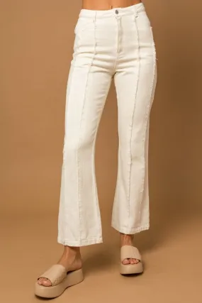 Flared Pants w/Frayed Hem Detail