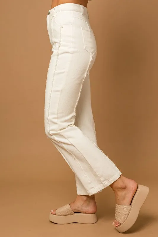Flared Pants w/Frayed Hem Detail