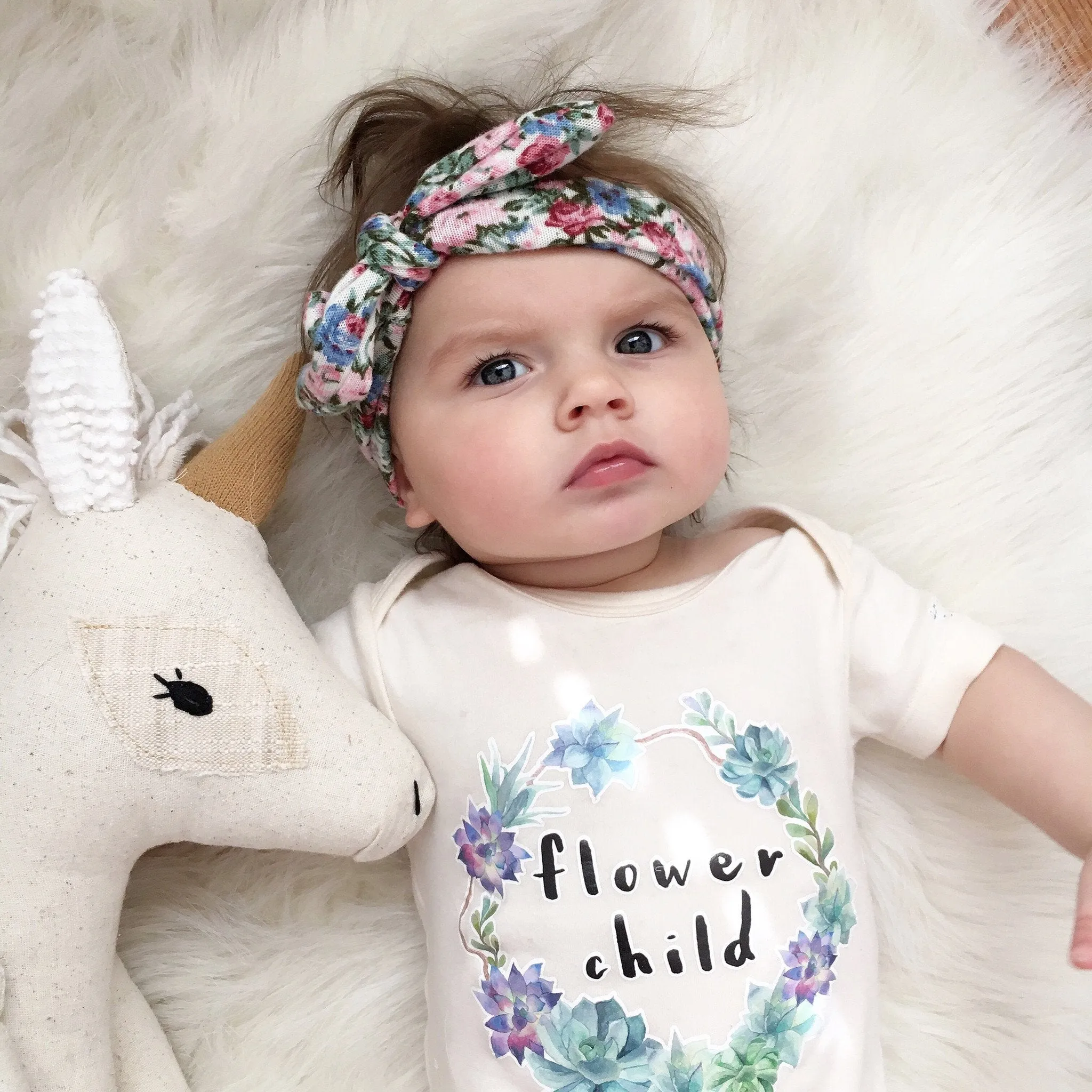 Flower Child Succulent Wreath Organic Baby Onesie®