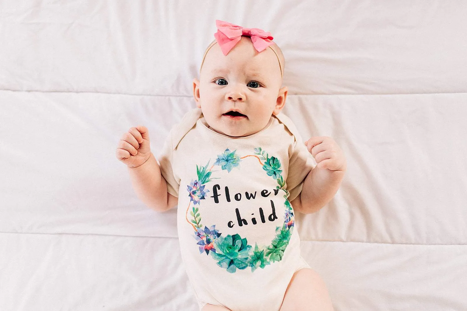 Flower Child Succulent Wreath Organic Baby Onesie®