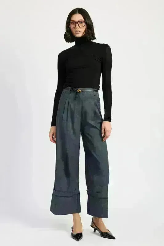 Fold Over Pleated Pants