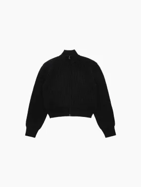 Full Needle Crop Blouson Black