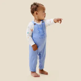 George Pig Ribbed Dungarees & bodysuit Outfit