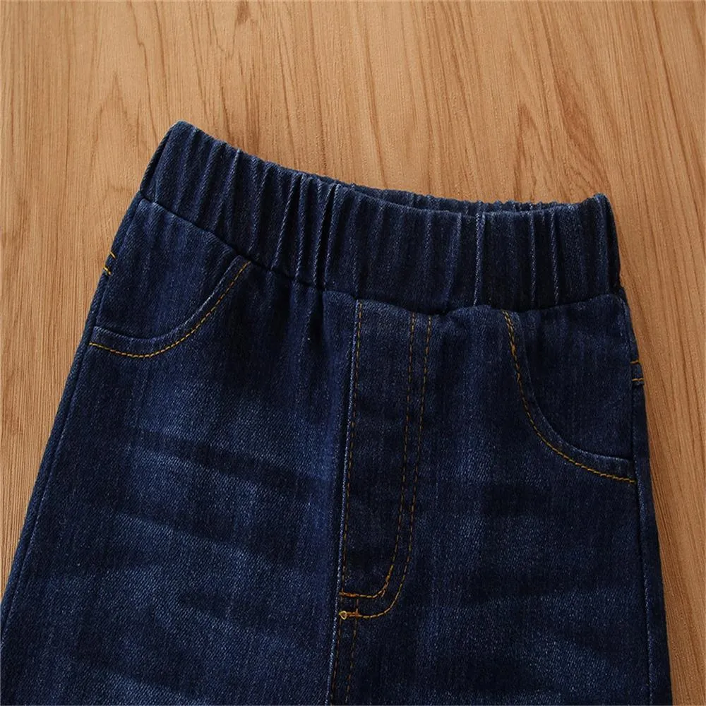 Girls All Season Leopard Elastic Flared Jeans Wholesale Girl Boutique Clothing