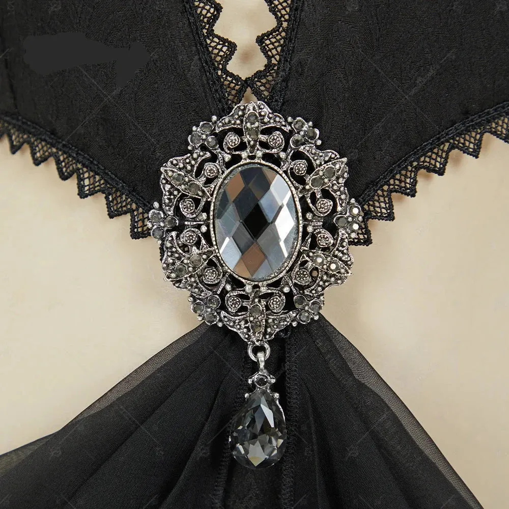 Gothic Elf Style Cosplay Costume Black Bodysuit