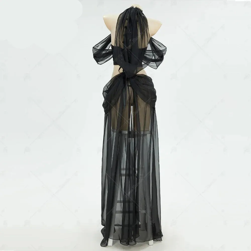 Gothic Elf Style Cosplay Costume Black Bodysuit
