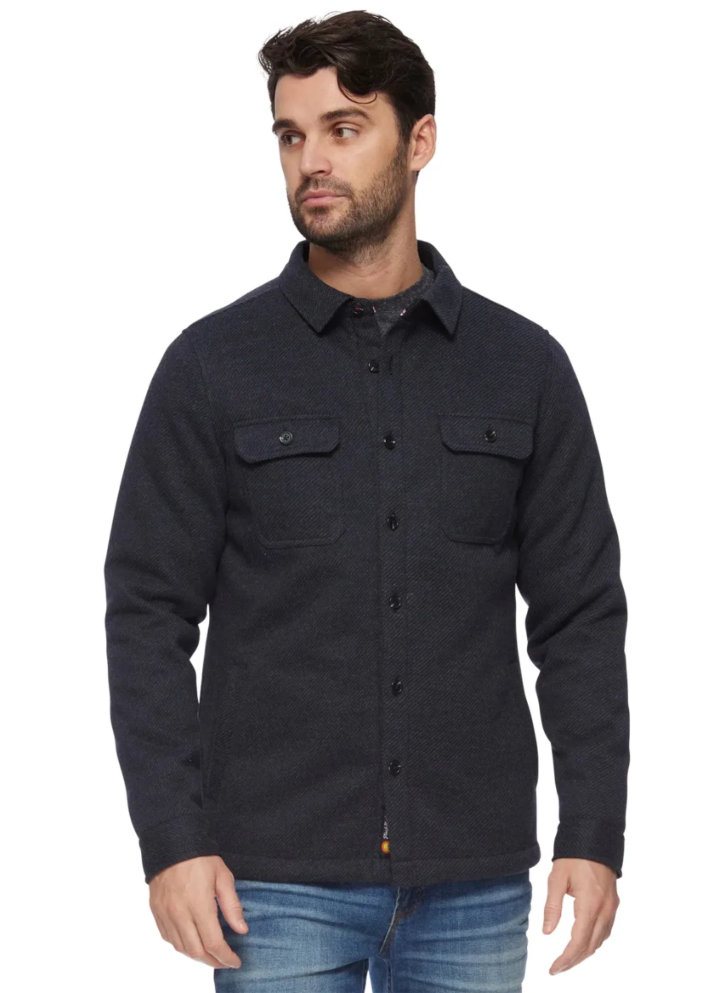 Hadley Sherpa Lined Shirt Jacket - Navy