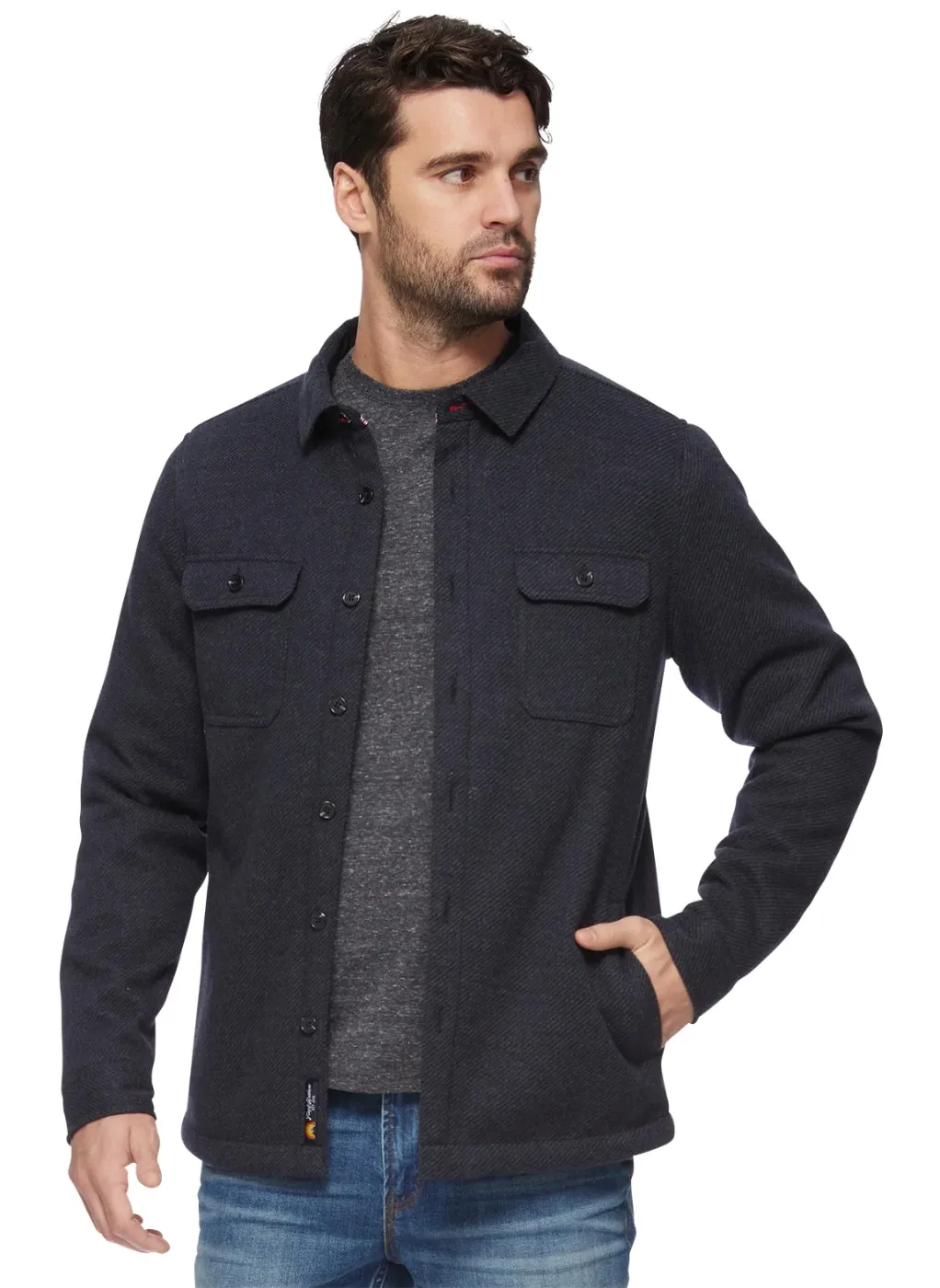 Hadley Sherpa Lined Shirt Jacket - Navy
