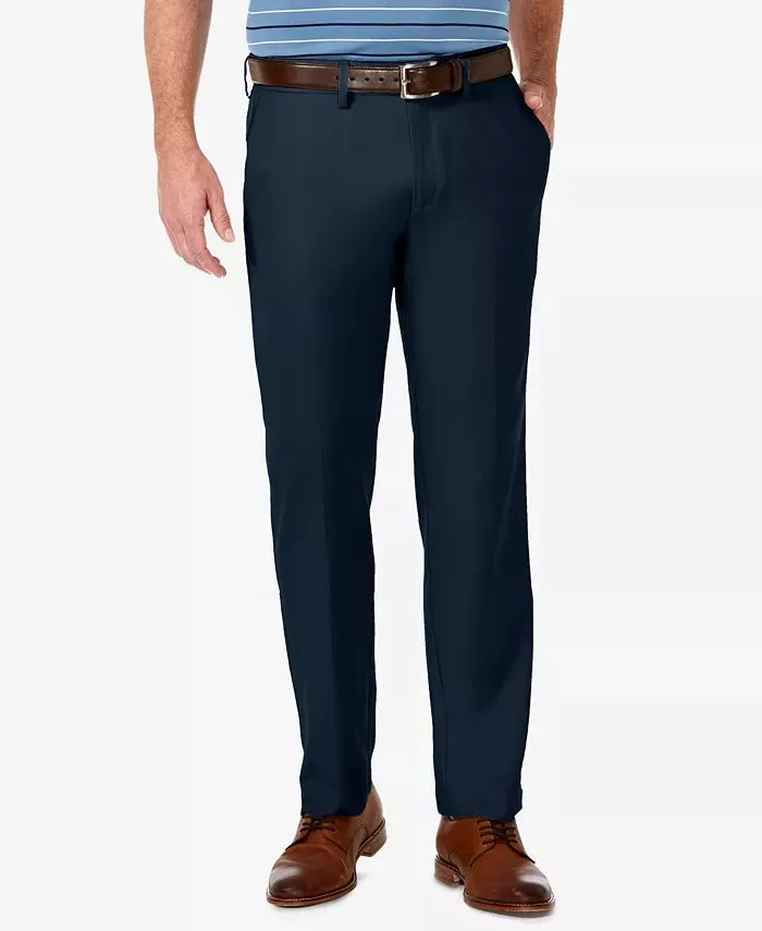 Haggar Mens Straight fit Dress Pants 36 / 30 Blue Solid