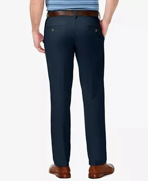 Haggar Mens Straight fit Dress Pants 40 / 30 Navy Blue Solid
