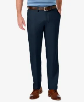 Haggar Mens Straight fit Dress Pants 40 / 30 Navy Blue Solid