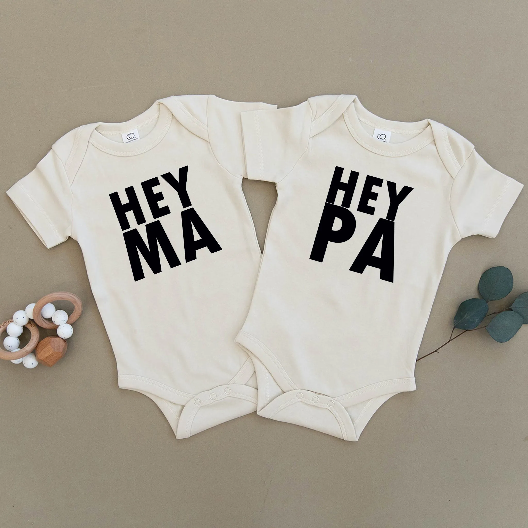 Hey Ma, Hey Pa Twin Organic Baby Onesies®