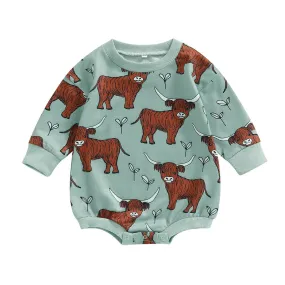 Highland Cow Baby Bodysuit
