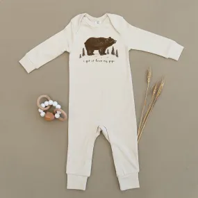 I Got It From My Papa, Bear Organic Baby Playsuit