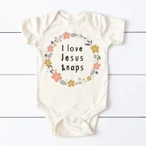 I Love Jesus & Naps Baby Bodysuit