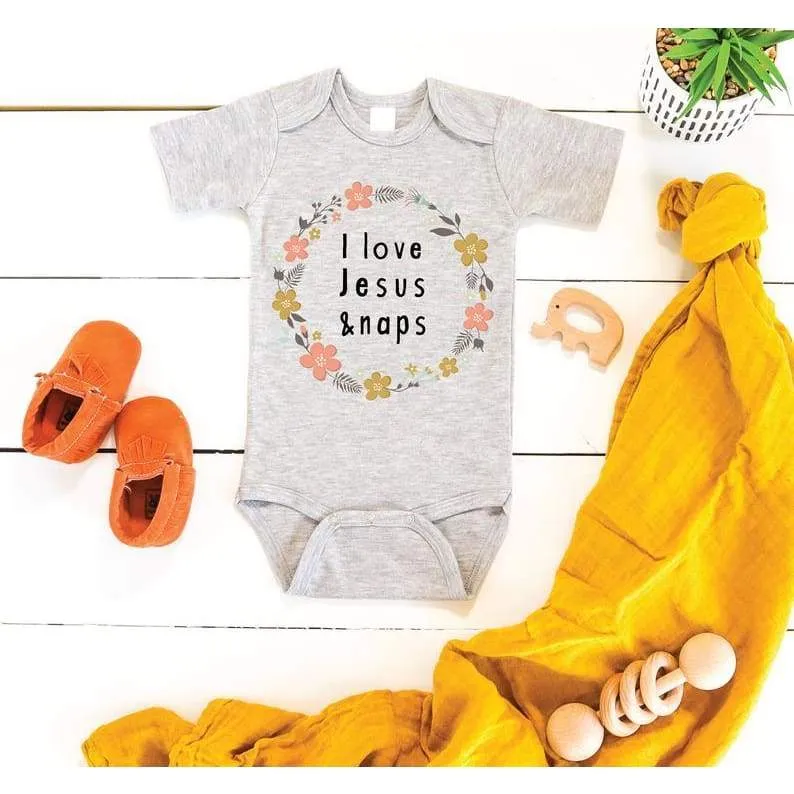 I Love Jesus & Naps Baby Bodysuit