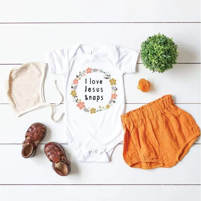 I Love Jesus & Naps Baby Bodysuit
