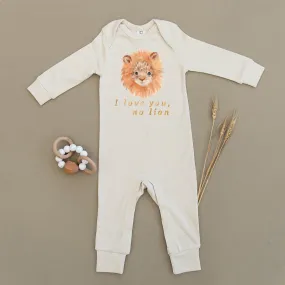 I Love You No Lion Organic Baby Playsuit