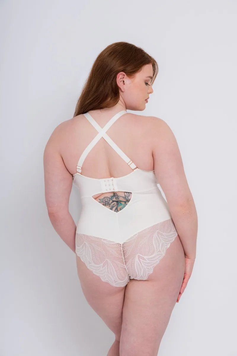 Indulgence Stretch Lace Bodysuit Ivory