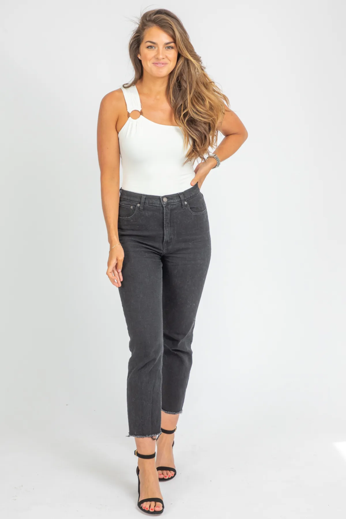 IVORY O-RING STRAP BODYSUIT