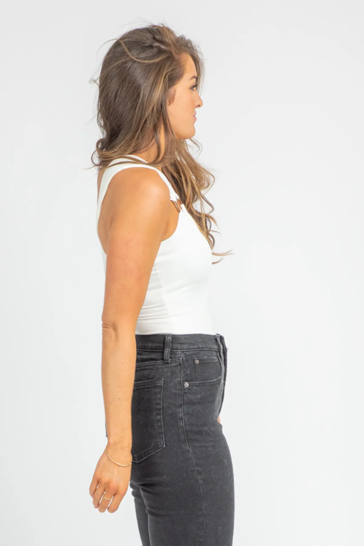 IVORY O-RING STRAP BODYSUIT