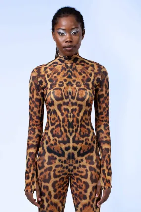 Leopard Print Festival Bodysuit Rave Outfit