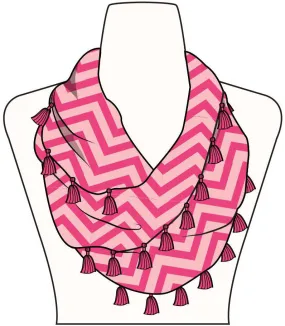 light weight chevron scarf with tassels Case of 60