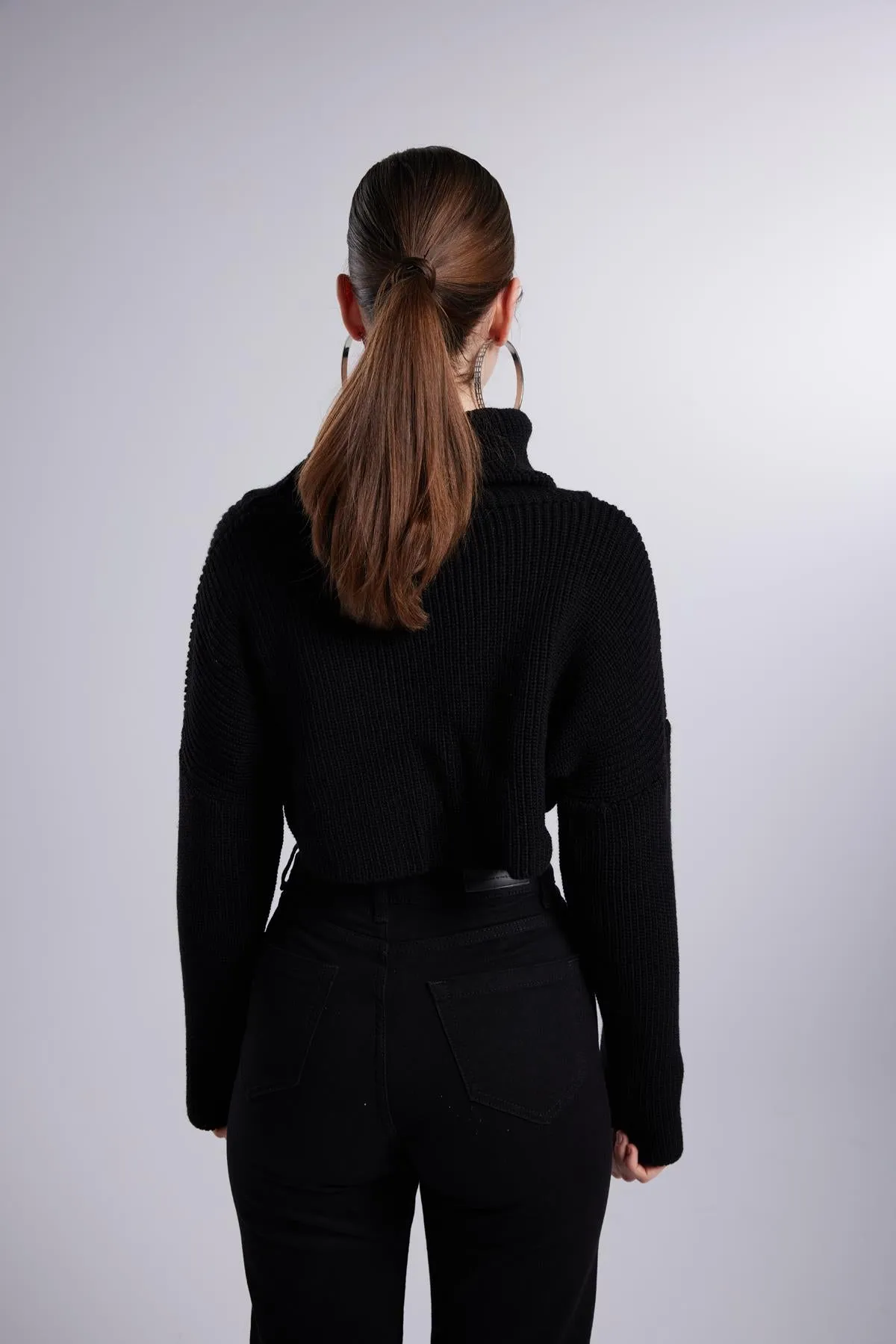 Lirola Turtleneck Crop Sweater Black