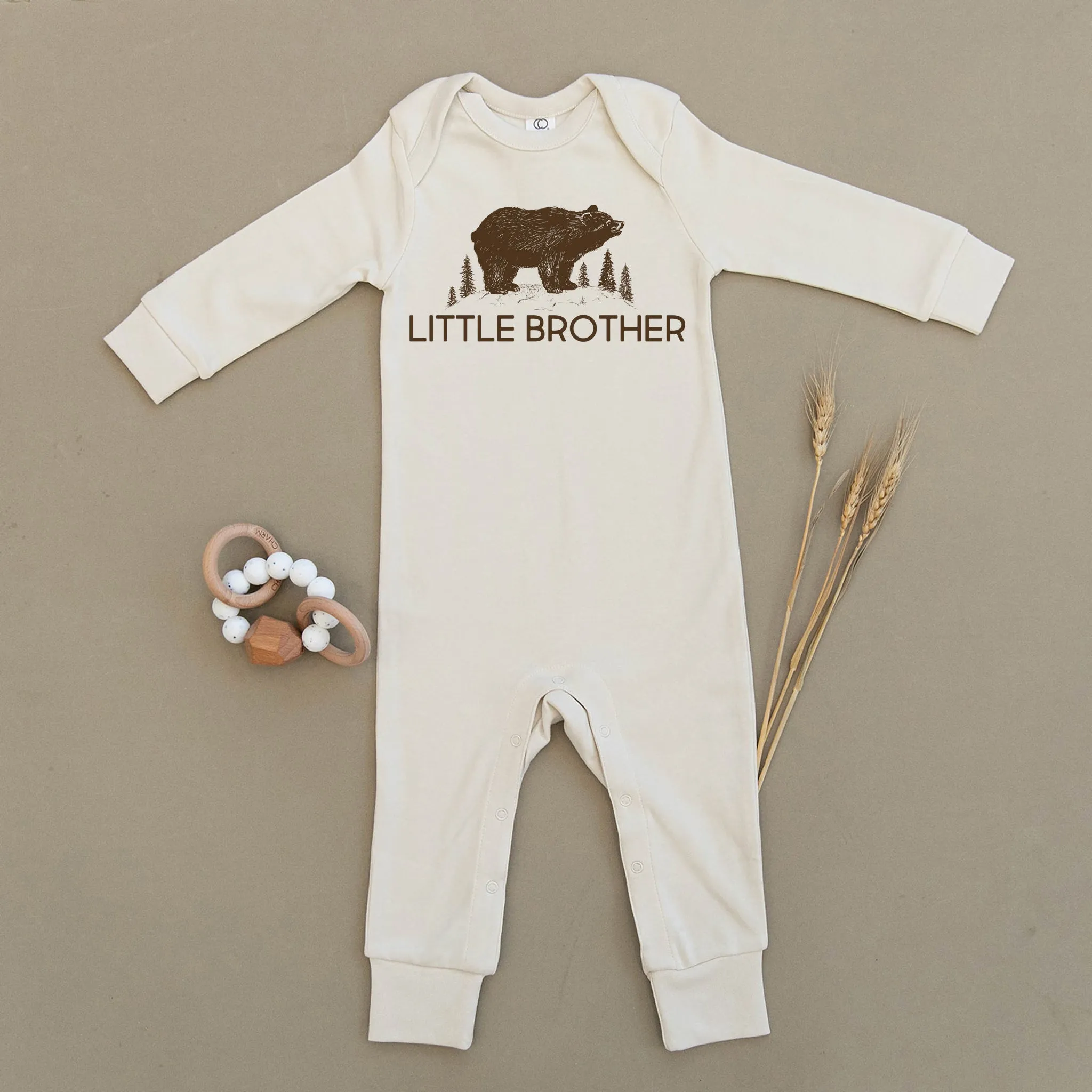Little Brother Bear Organic Baby Playsuit