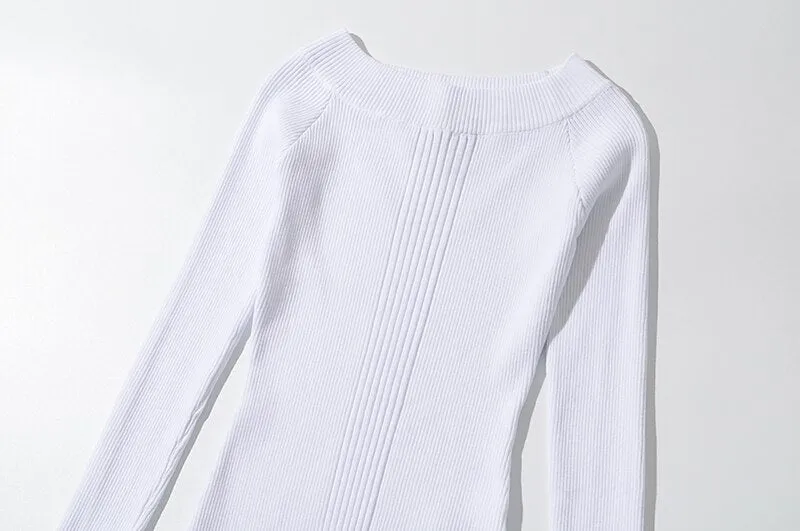 Long Sleeve Ribbed Knit Bodysuit - Multiple Colors