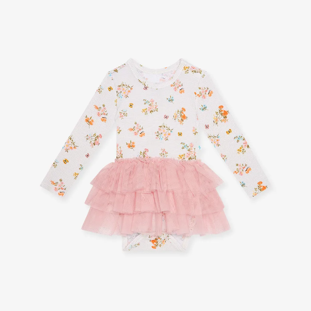 Long Sleeve Tulle Skirt Bodysuit