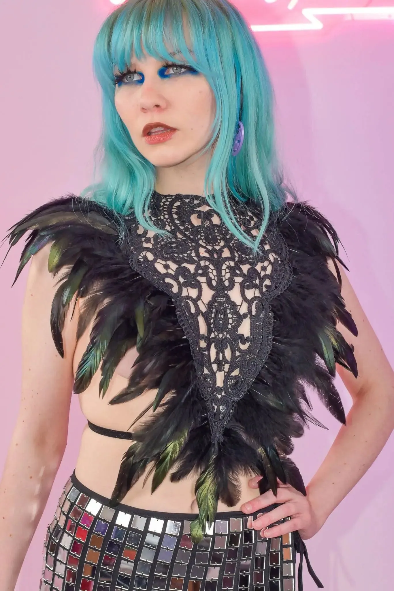 Love Khaos Gypsy Lace Top Noir