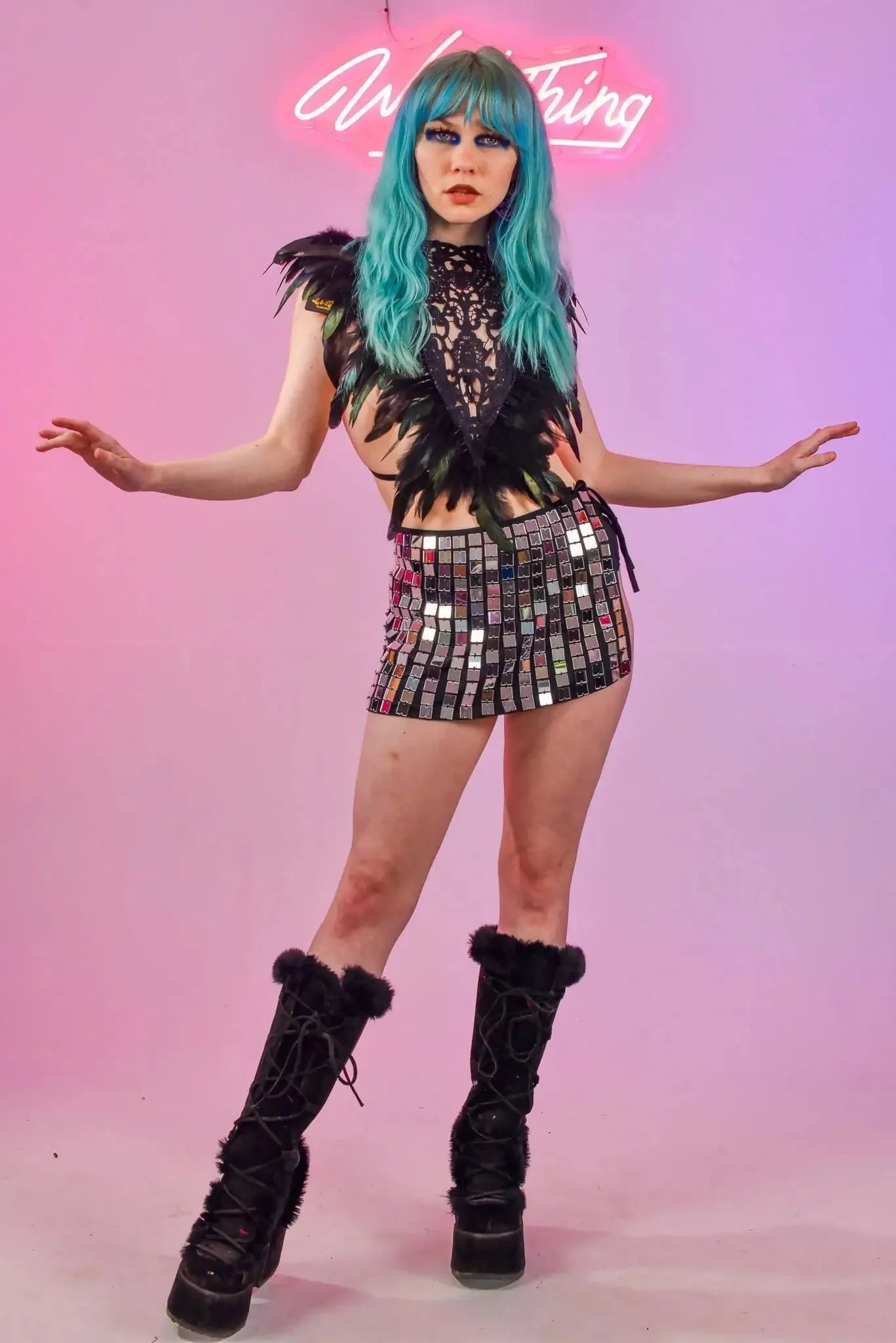 Love Khaos Gypsy Lace Top Noir
