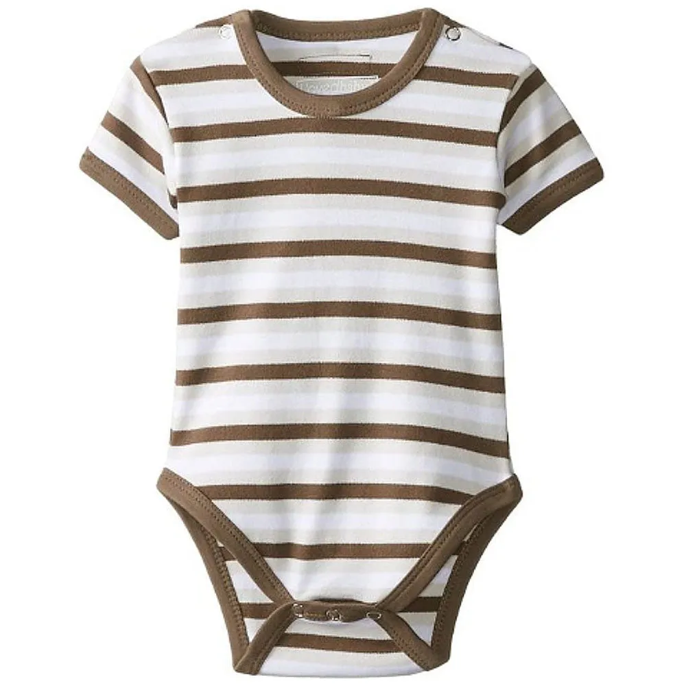 L'ovedbaby Gl'oved-Sleeve Organic Bodysuit - Bark Stripe (Short Sleeve)