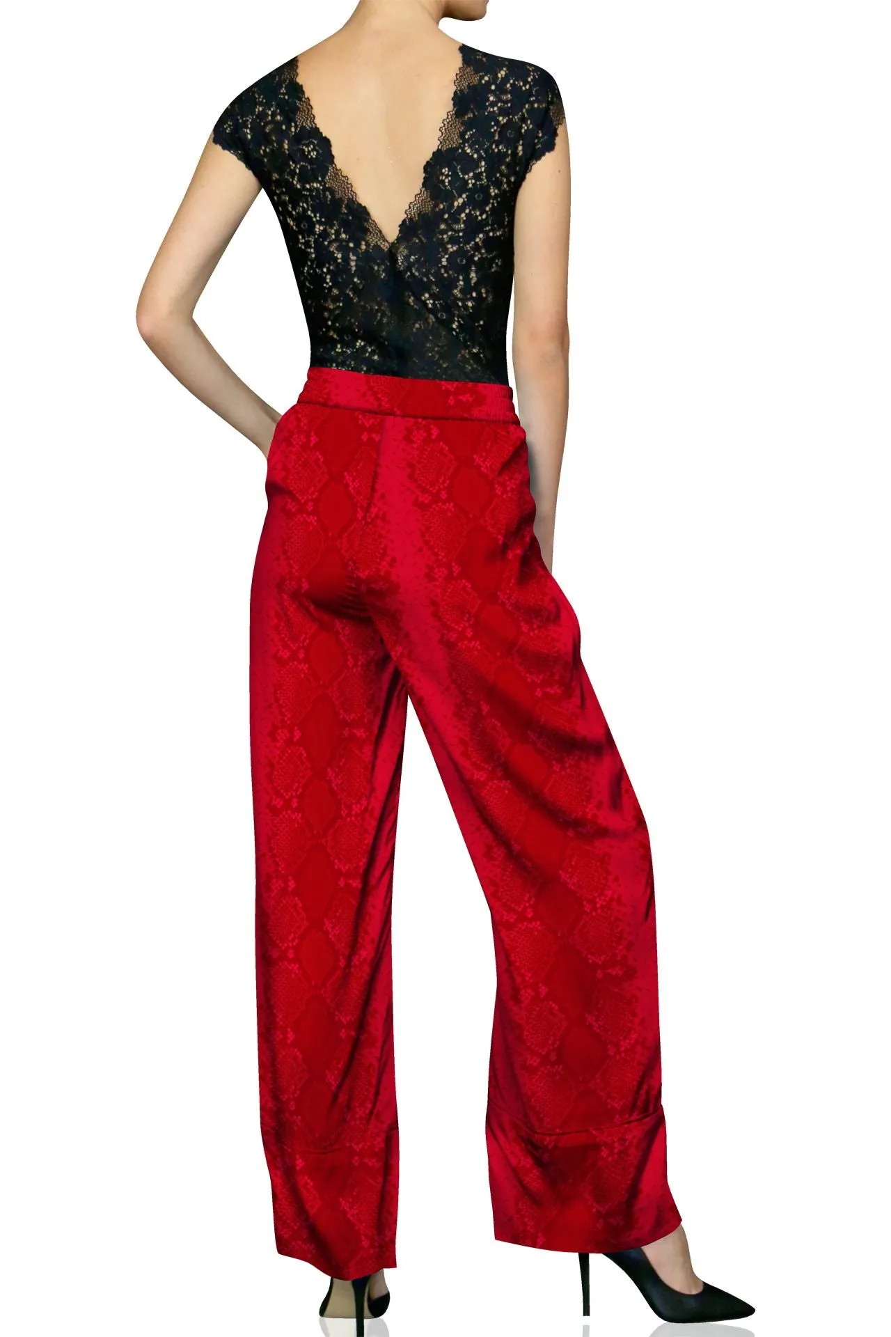 Made With Sustainable Silk Cupro  Wide Leg Pants