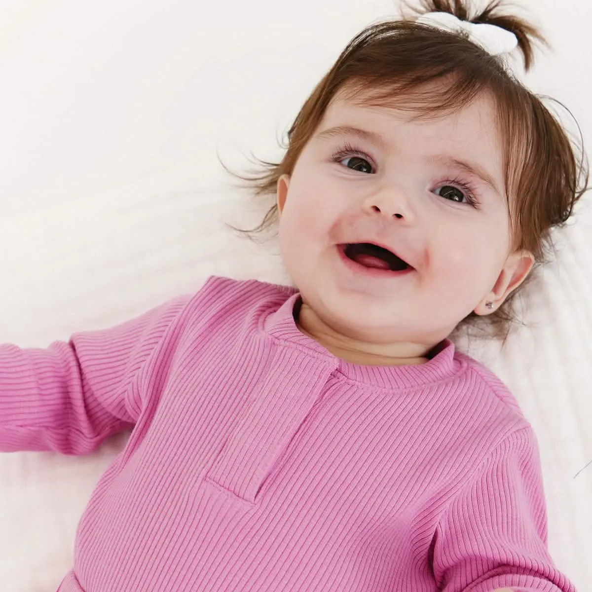 mauve ribbed cotton magnetic long sleeve bodysuit   pant set