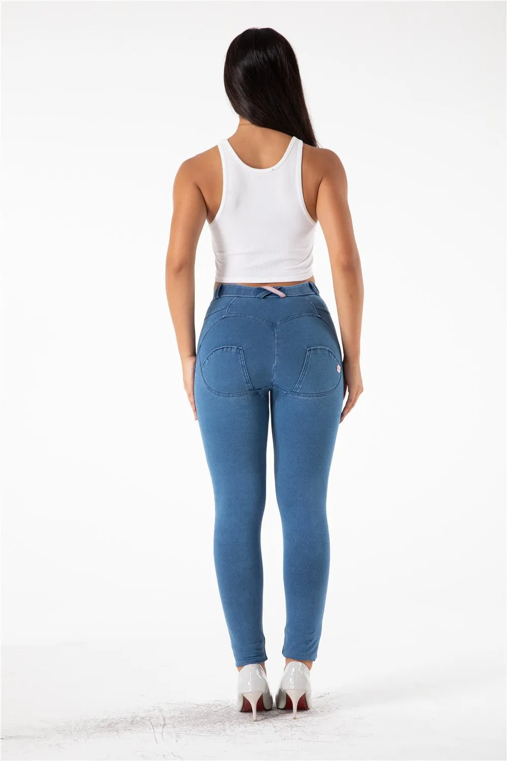 Melody shaping pants regular mid waist Light Blue Denim