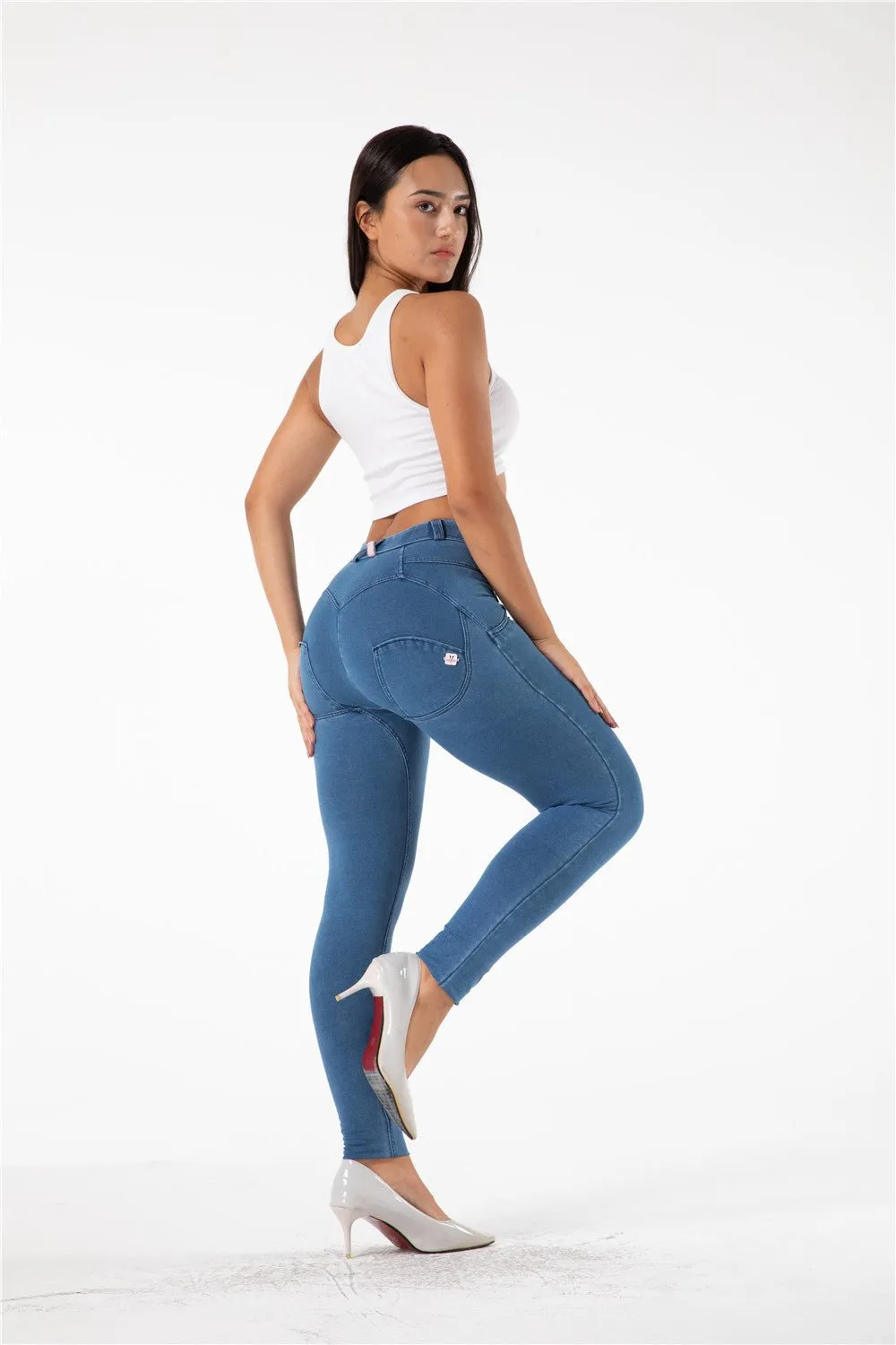 Melody shaping pants regular mid waist Light Blue Denim