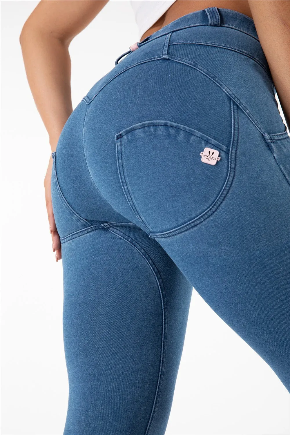 Melody shaping pants regular mid waist Light Blue Denim