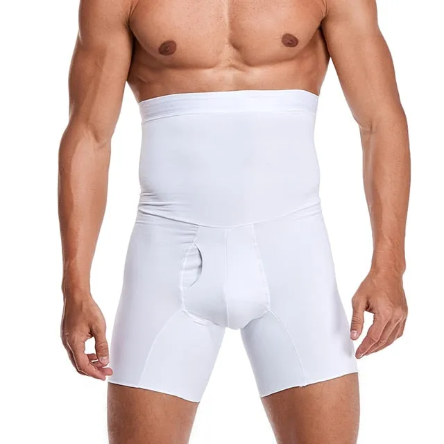 Men Body Compression High Waist Training Shorts Underwear