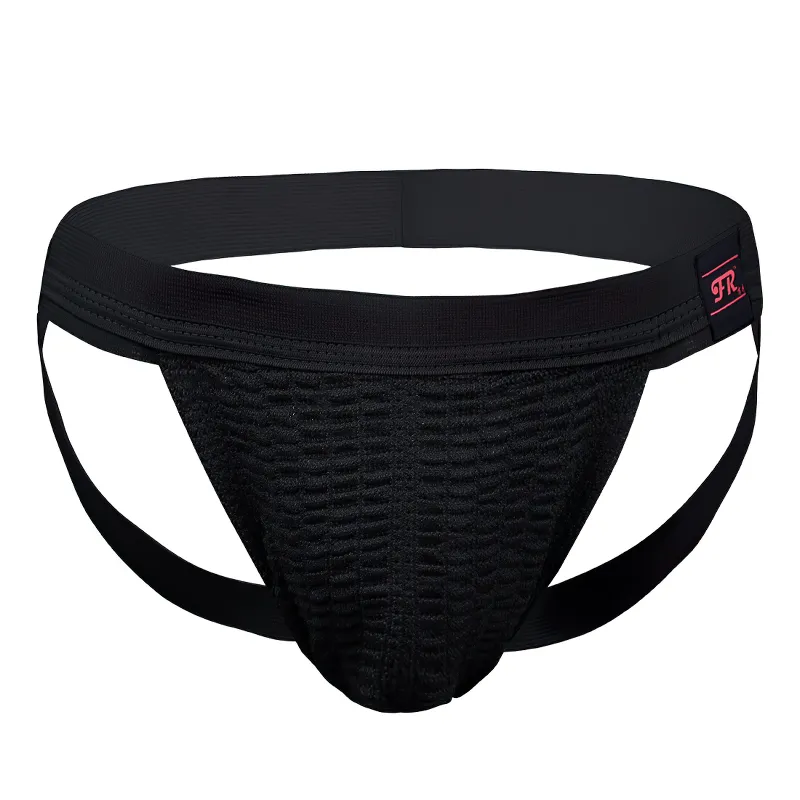 Men's Sexy Hollow Out Supporter / Elastic Jockstrap Briefs / Male Erotic Underwear