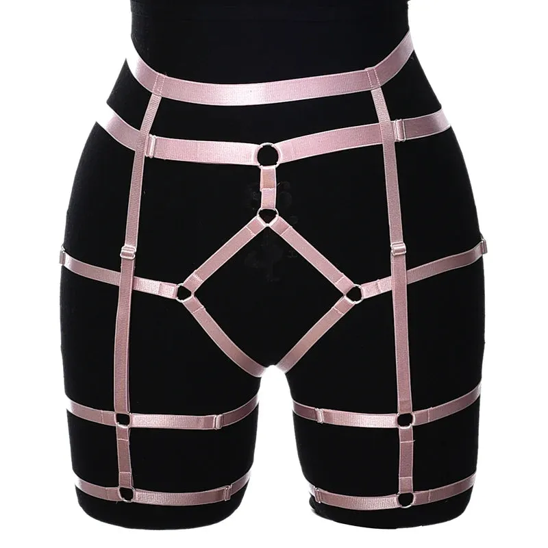 Metallic Colours Elastic Harness Body Cage